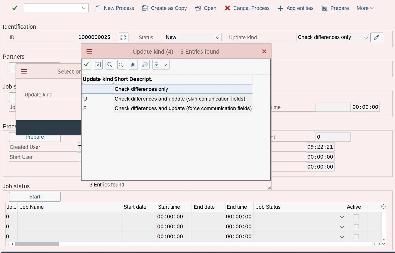 Tela SAP do Áspide Parceiros para atualização de dados
